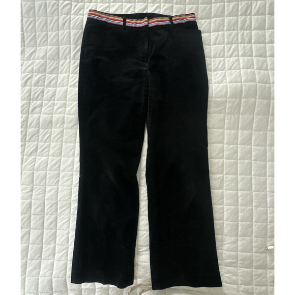 LILLY PULITZER Pants Womens 6 Black Corduroy Rainbow Waist Mid Rise Preppy - Picture 1 of 11